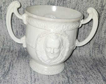 Vintage Burleigh Ware Ceramic  "Champion of Democracy" Loving Cup With Winston Churchill and Franklin D. Roosevelt