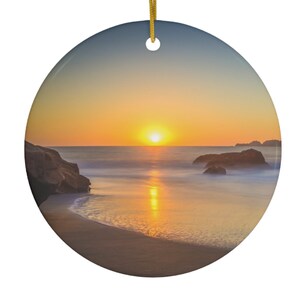 San Francisco Beach Sunset Ornament, Bakers Beach San Francisco, San Francisco Ornament, San Francisco Beach Gift