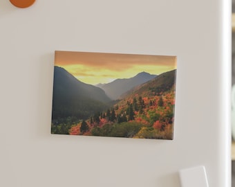 Wasatch Mountain Landscape Magnet, Utah Magnet, Mountain Magnets, Utah Canyon in Autumn, Sunset Over Mountains, Button Magnet, Rectangle