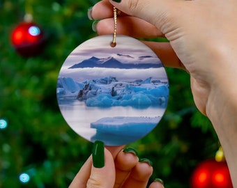 Iceland Ice Lagoon Ornament, Ice Crystals Ornament, Glaciers in Iceland, Iceland Ornament, Iceland Souvenir, Iceland Gifts