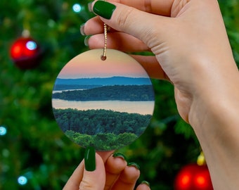 Branson Missouri Table Rock Lake Ornament, Ozark Mountain Ornament, Midwest Landscape Ornament, Missouri Ornament, Branson Souvenir Ornament