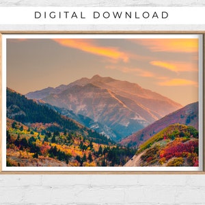 Provo Canyon Mountain Print, Wasatch Mountain Fall Picture, Utah Canyon Mountain Wall Art, Utah Mountain Pictures, DIGITAL DOWNLOAD