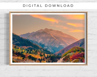 Provo Canyon Mountain Print, Wasatch Mountain Fall Picture, Utah Canyon Mountain Wall Art, Utah Mountain Pictures, DIGITAL DOWNLOAD