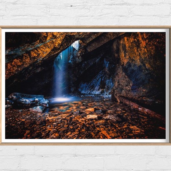 Waterfall Print, Donut Falls, Utah Landscape, Waterfall Wall Art, Fine Art Photography