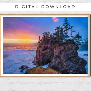 Oregon Natural Bridges Printable, Oregon Coast Photography Print, Oregon Photo Printable, Brookings Oregon, Ocean Wall Art DIGITAL DOWNLOAD