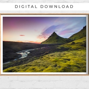 Iceland Nature Print, Black Sand in Iceland, Fine Art Photography Print, Canvas Print, Metal Print, Mountain Wall Art DIGITAL DOWNLOAD