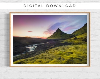 Iceland Nature Print, Black Sand in Iceland, Fine Art Photography Print, Canvas Print, Metal Print, Mountain Wall Art DIGITAL DOWNLOAD