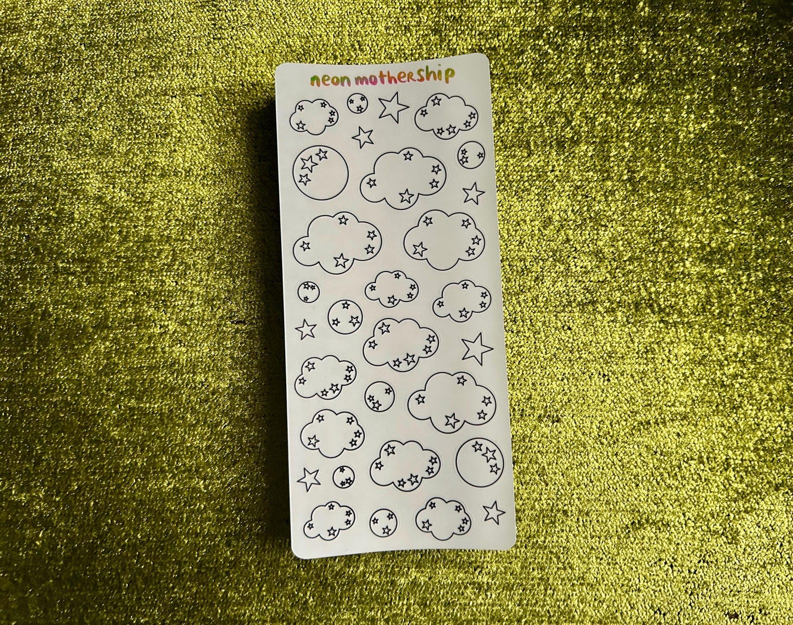 Sticker Outline Paper Paper Clouds Outlines Mono Sticker Sheet | Retro Space Age Deco ...