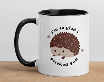 Hedgehog Mug Funny Gift, Cute Animal Mugs for Valentines Gifts for Him, Kawaii Animal Mug