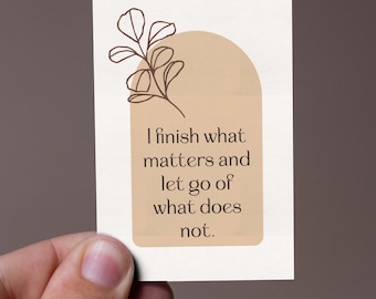 Printable Affirmation Card Deck for Positivity and Manifestation, Law of Attraction Cards, Motivational Sayings for Self Care and Meditation