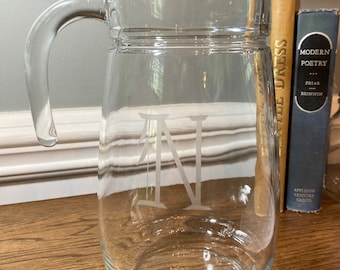 Glass N Monogram Pitcher