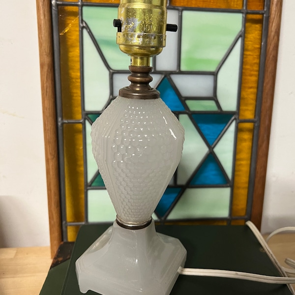 Milk Glass Lamp Etsy