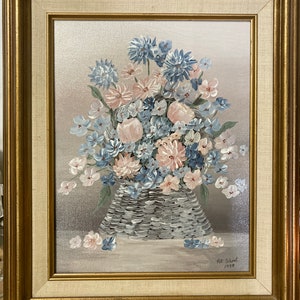Framed Floral Oil Painting