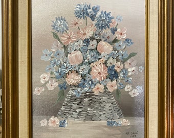 Framed Floral Oil Painting