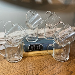 Set of 8 D Monogrammed Handled Cups