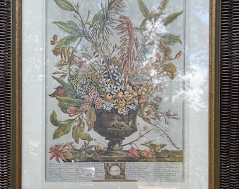 Choose Your Own: 1960’s Framed & Matted Flower Arrangement Of The Month Lithograph