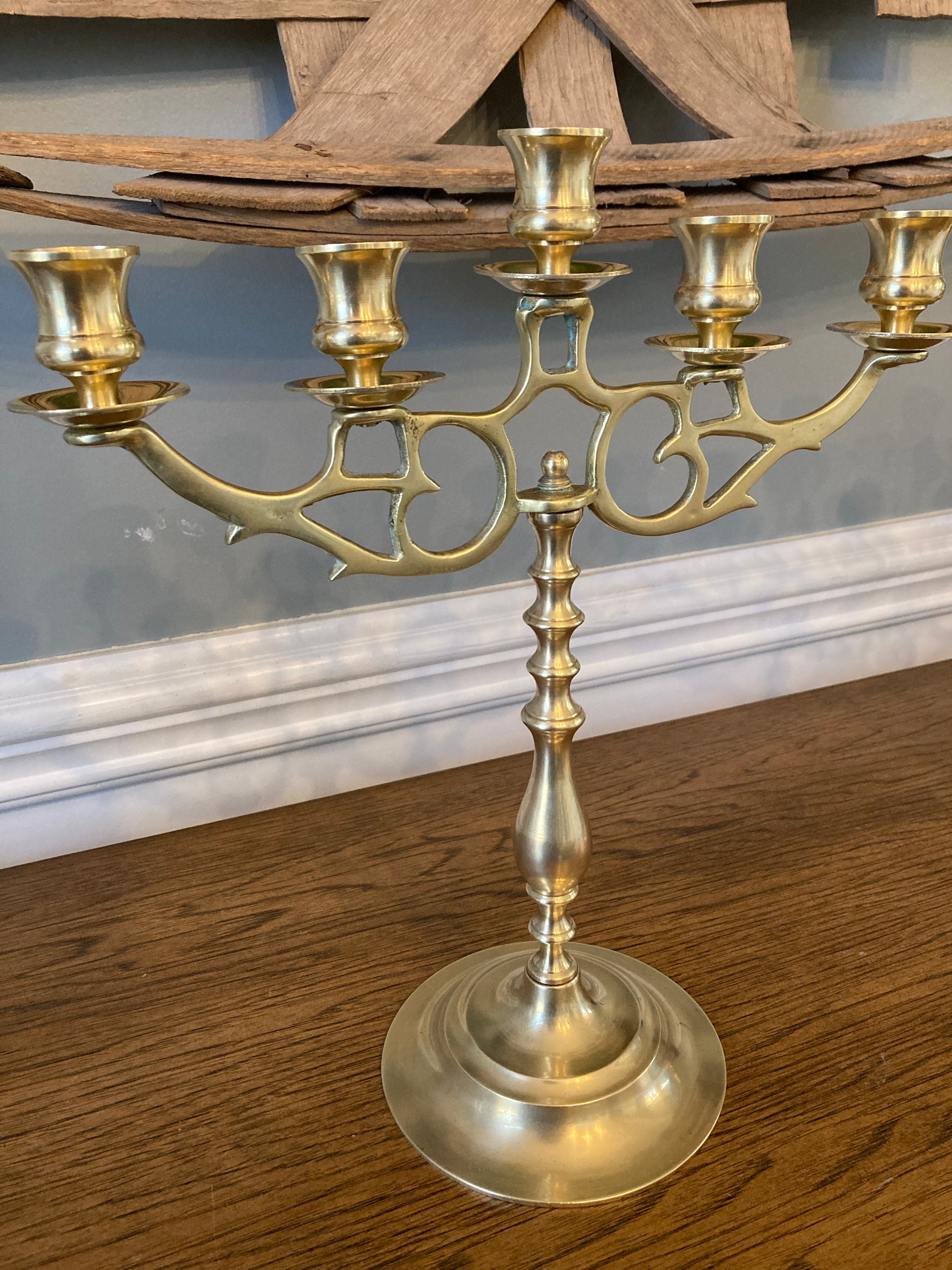 Brass Victorian 5 Candle Candelabra - Dead People's Stuff
