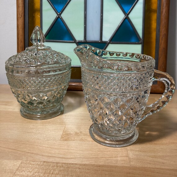 Anchor Hocking Wexford Creamer & Sugar Bowl Set - Etsy
