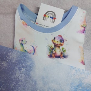 T-Shirt 56-116 für Babys/Kinder Genähtes Shirt, Handmade Kleidung mit Personalisierung, Geschenk für Jungen/Mädchen, Sommer, Dinos Bild 4