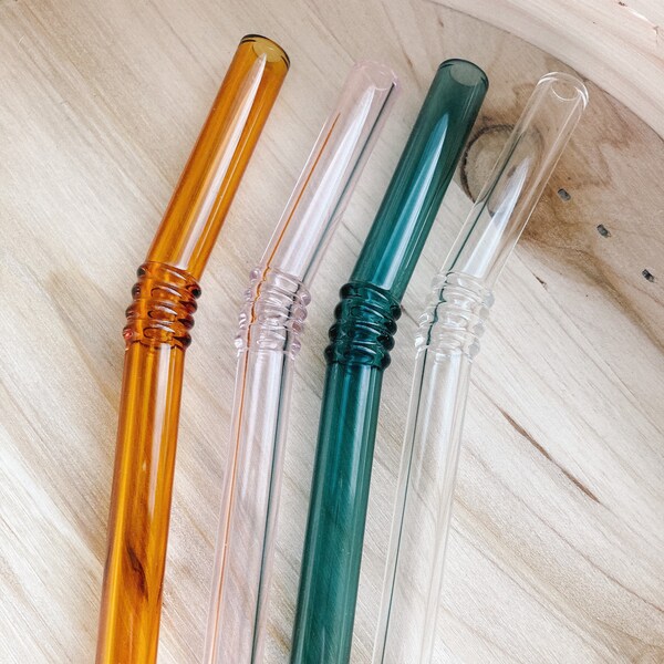 Colored Glass Reusable Straws