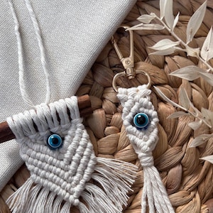 bysuzi - Nazar Boncuk pendant / macrame / gift idea / protection from the evil eye / car pendant / key ring / party favors