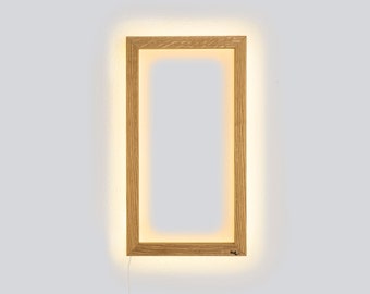 KUKEI small | Wandlampe Wandleuchte Lampe LED | Eiche Holz | indirekte Beleuchtung | modern design | Smart Home ZigBee