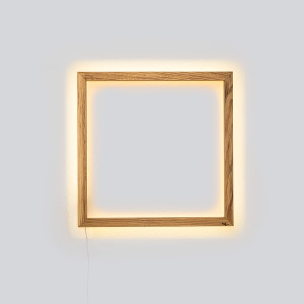 HEIHO small | Wandlampe Wandleuchte Lampe LED | Eiche Holz | indirekte Beleuchtung | modern design | Smart Home ZigBee