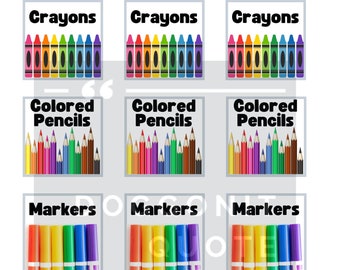 60 School Supply Labels for Classroom, Homeschool, or Office