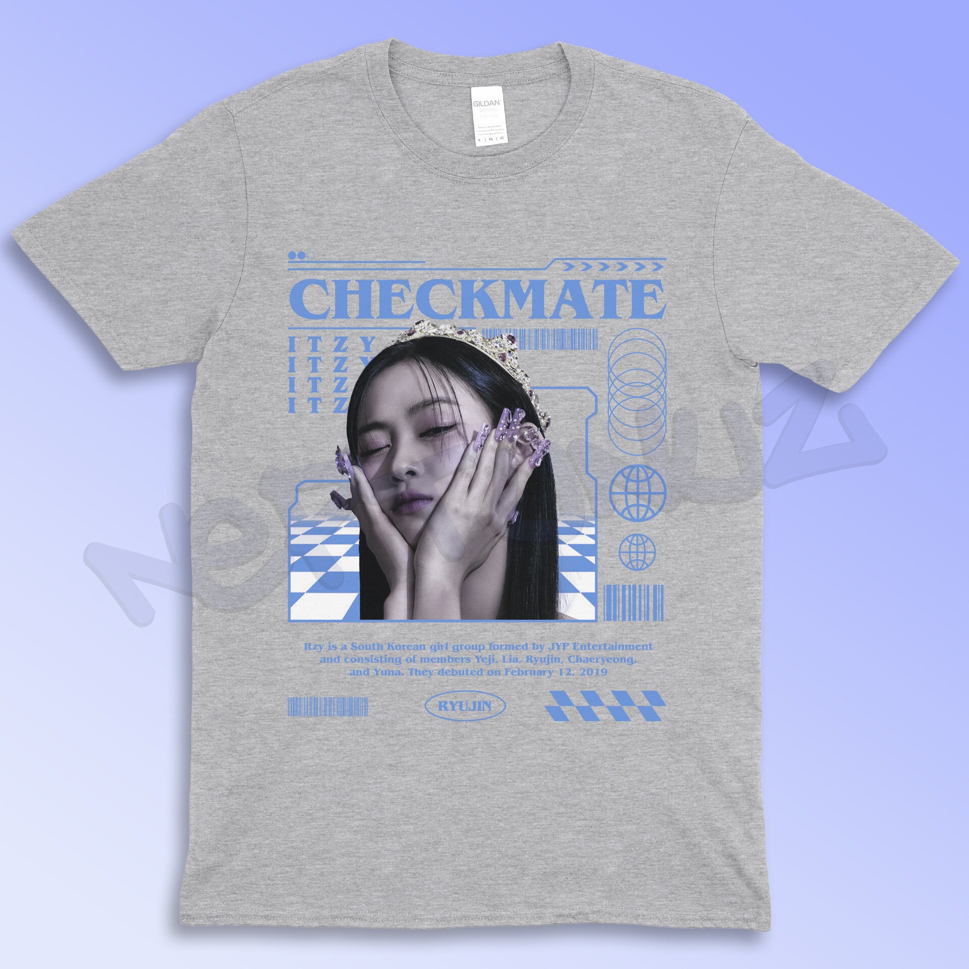 ITZY Lia Shirt Checkmate Kpop Girlband Music Vintage Retro 