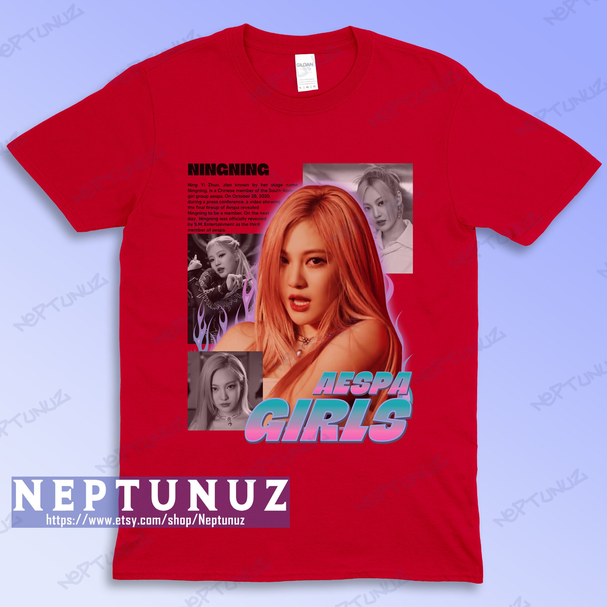 Ningning Kpop T-shirt, Aespa Girlband Vintage Style - Etsy
