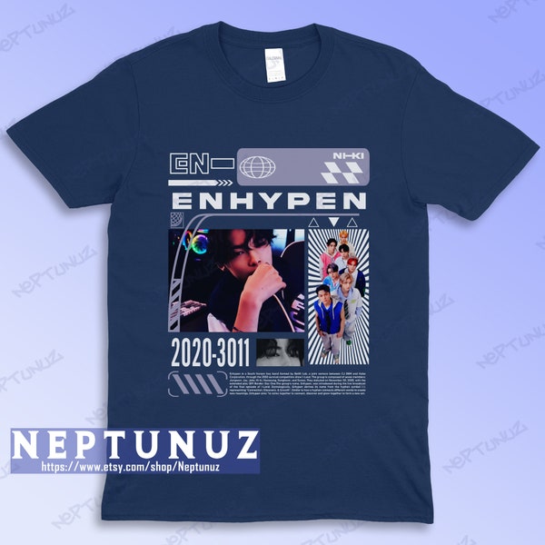 ENHYPEN Ni-Ki Shirt Nishimura Riki Kpop Boyband Muziek Vintage Retro Esthetische Grafische Stijl Nieuwe Mannen Vrouwen Maat Tee