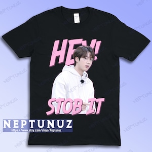 Jin Shirt, Kim Seokjin Hey Stob It, Kpop Boyband Music Vintage Retro Rustic Style New Men Women Size Tee
