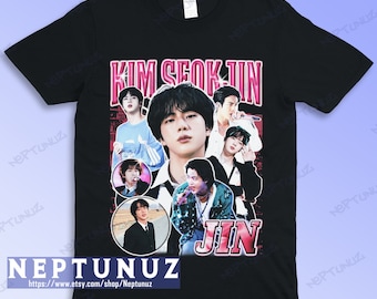 ジン・キム・ソクジン シャツ Kpop ボーイバンド ミュージック ヴィンテージ レトロ 美的 グラフィック スタイル メンズ レディース Tシャツ