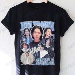 Kpop T-shirt YOONGI: Retro Boyband Music Vintage Graphic Tee - Fanmode bild 2