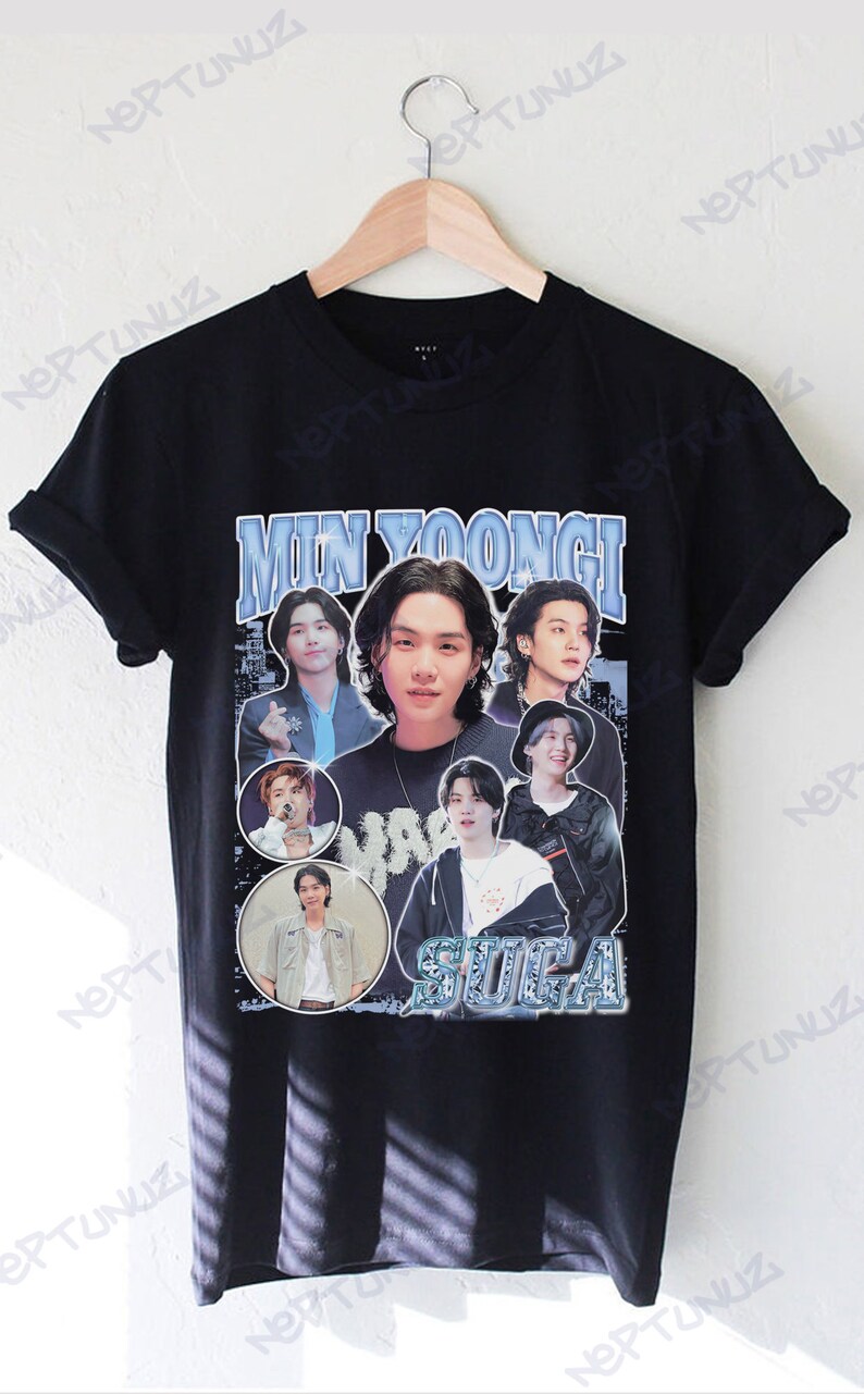 Kpop T-shirt YOONGI: Retro Boyband Music Vintage Graphic Tee - Fanmode bild 2