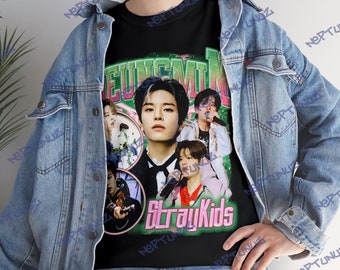 SEUNGMIN Shirt, Kpop Boyband Retro Graphic Bootleg Tee