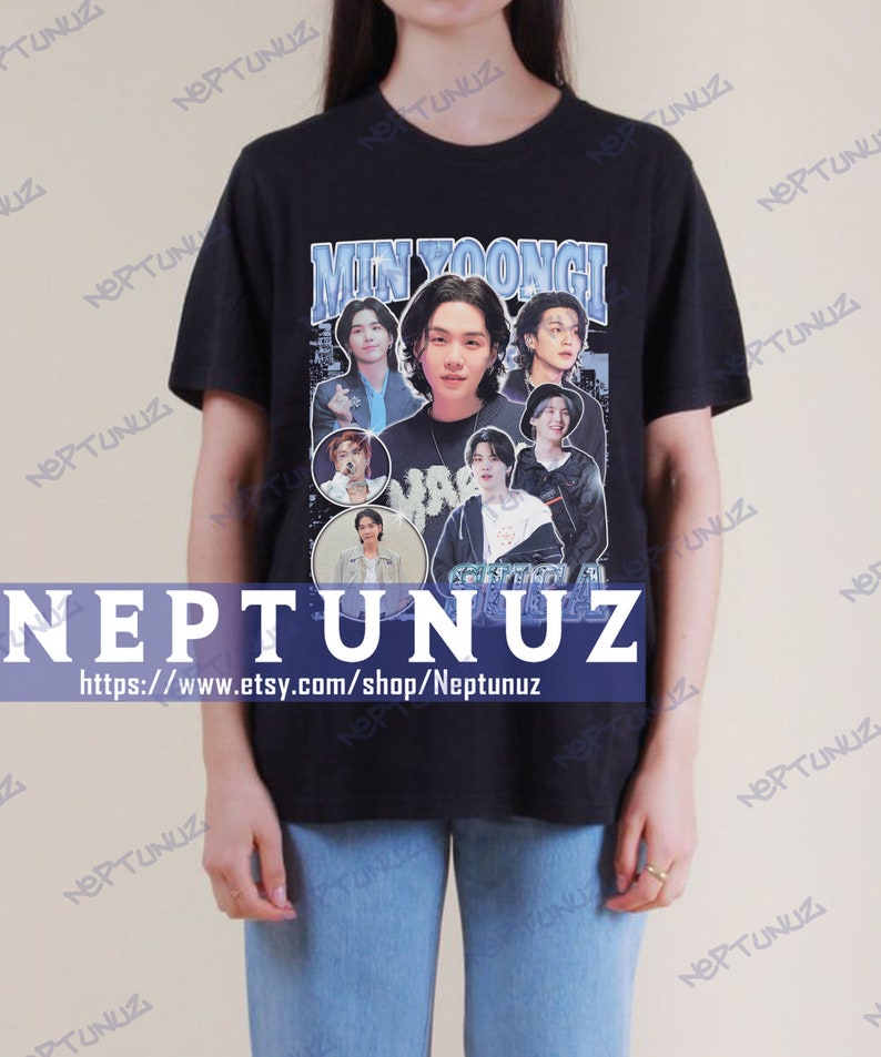 Kpop T-shirt YOONGI: Retro Boyband Music Vintage Graphic Tee - Fanmode bild 3