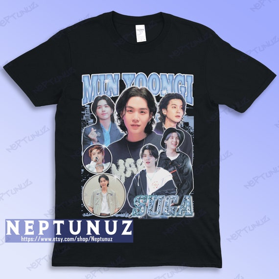 Kpop T-Shirt YOONGI: Retro Boyband Music Vintage Graphic Tee - Fan Fashion
