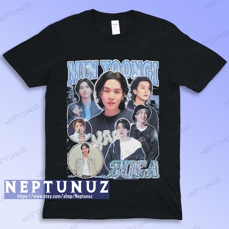 Kpop T-shirt YOONGI: Retro Boyband Music Vintage Graphic Tee - Fanmode bild 1
