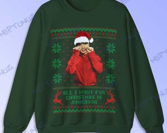 Kpop Ugly Sweater: Jungkook Christmas Sweatshirt - Vintage Retro Boyband Graphic Tee