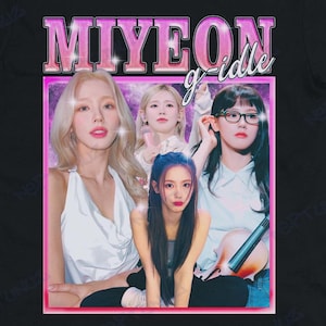 Camiseta Kpop, camiseta Miyeon, Girband Music Vintage Retro Estética Estilo Homens Mulheres Tee