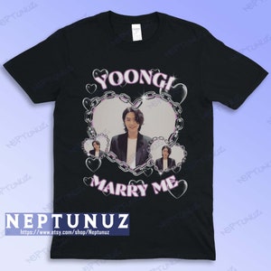 SUGA Shirt Min Yoongi Marry Me Kpop Boyband Music Vintage Retro Aesthetic Graphic Style Men Women T-Shirt