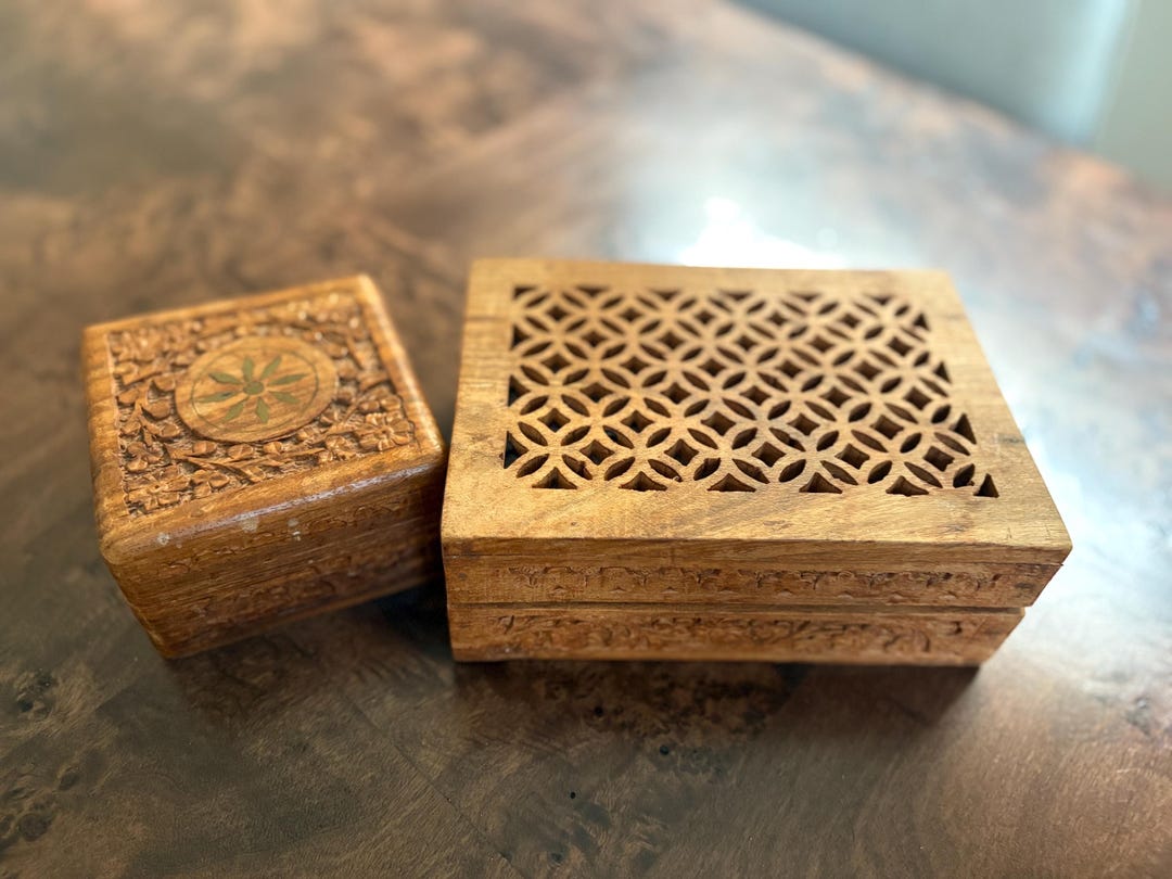 Selection of Carved Wood Boxes - Etsy