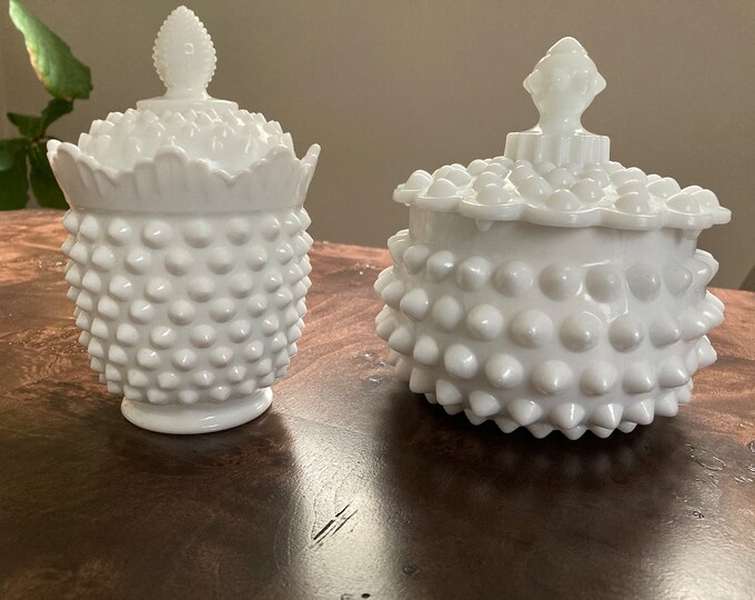 Sugar Bowl and Creamer Set, Hobnail Sugar Bowl and Creamer, Fenton