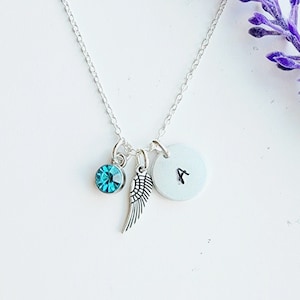 Angel Wing Necklace-Guardian Angel Gift-Grief and Loss Gift-Memorial Gift-Sympathy Remembrance Gift