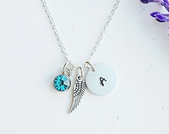 Angel Wing Necklace-Guardian Angel Gift-Grief and Loss Gift-Memorial Gift-Sympathy Remembrance Gift