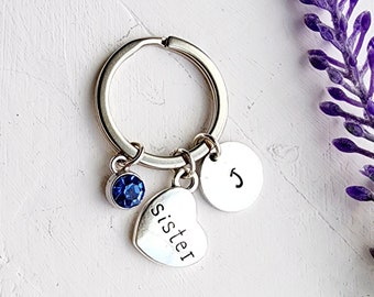 Sister Keychain-Personalized Keychain for Sister-Gift for Sister-Friendship Keychain-Friendship Gift for Sister-Gift for Sibling
