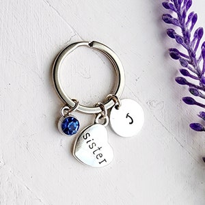 Sister Keychain-Personalized Keychain for Sister-Gift for Sister-Friendship Keychain-Friendship Gift for Sister-Gift for Sibling