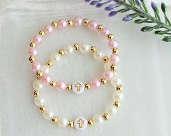 Cross Bracelet for Girls-Baby Bracelet-Baptism Gift-Cross Jewelry