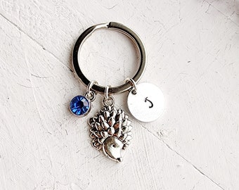 Hedgehog Keychain-Personalized Hedgehog Gift-Hedgehog Charm Keychain-Keychain for Girls-Hedgehog Gift for Women